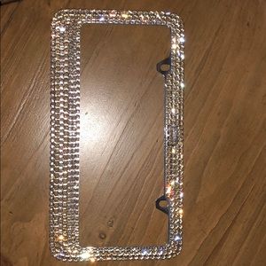 B.B. Simon Gold Crystal license plate frame